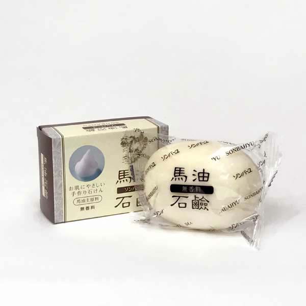 薬師堂 尊馬油（ ソンバーユ ） 馬油石鹸　85g　( ヒノキの香り / 無香料 )