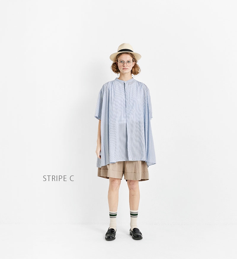 Veritecoeur（ヴェリテクール）VC-2699 ストライプギャザーシャツ STRIPE C